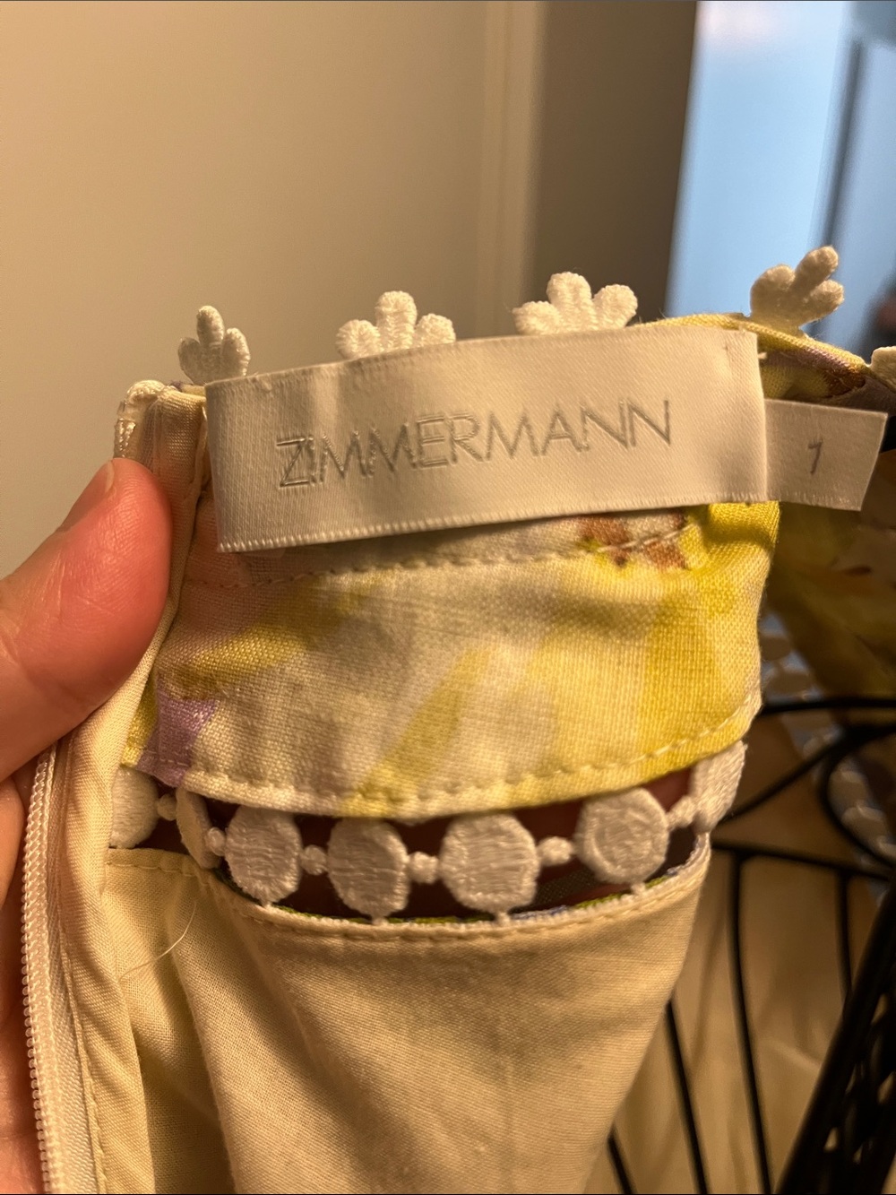 Zimmermann Pastel Floral Lace-Trim Mini Dress - Picture 10 of 12